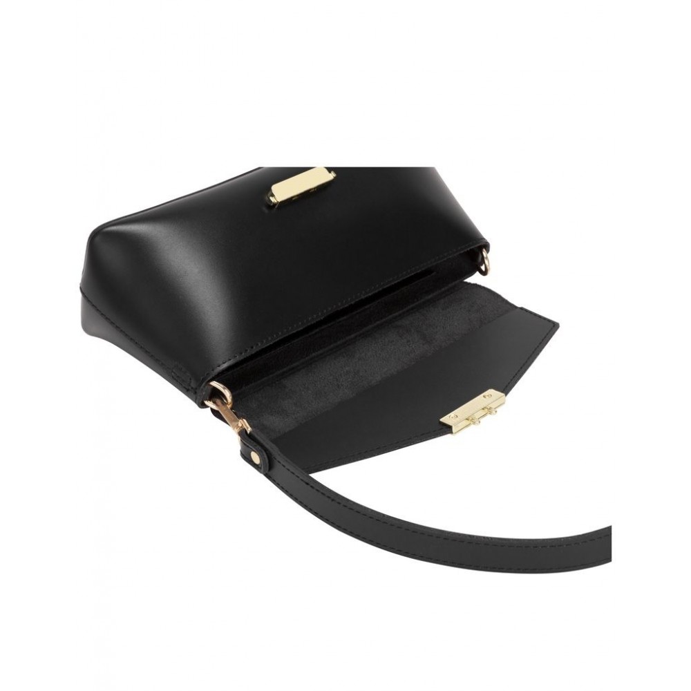 Every Other A Line Clasp Shoulder Bag in Black