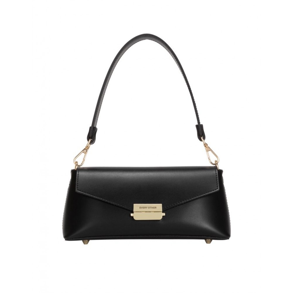 Every Other A Line Clasp Shoulder Bag in Black