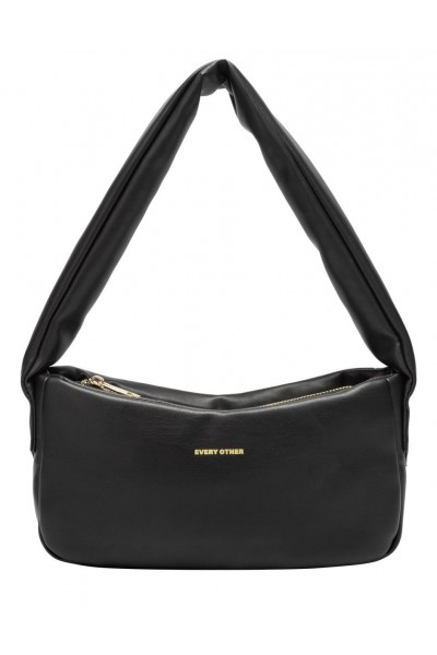 Every Other Top Zip Padded Shoulder Bag in Black