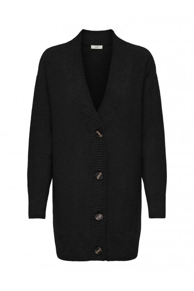 JDYMADDY LIFE L/S LONG BUTTON CARDI (BLACK)