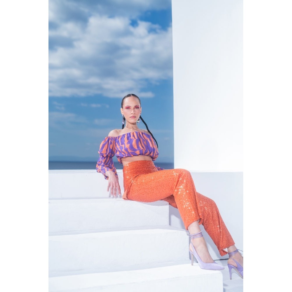 DORINA SAVVA - Sequin pants orange