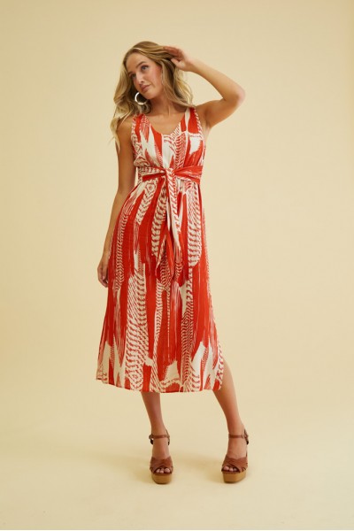 Melanie Dress - Red Clay Print