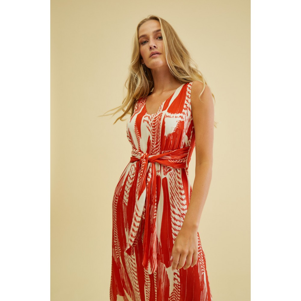 Melanie Dress - Red Clay Print