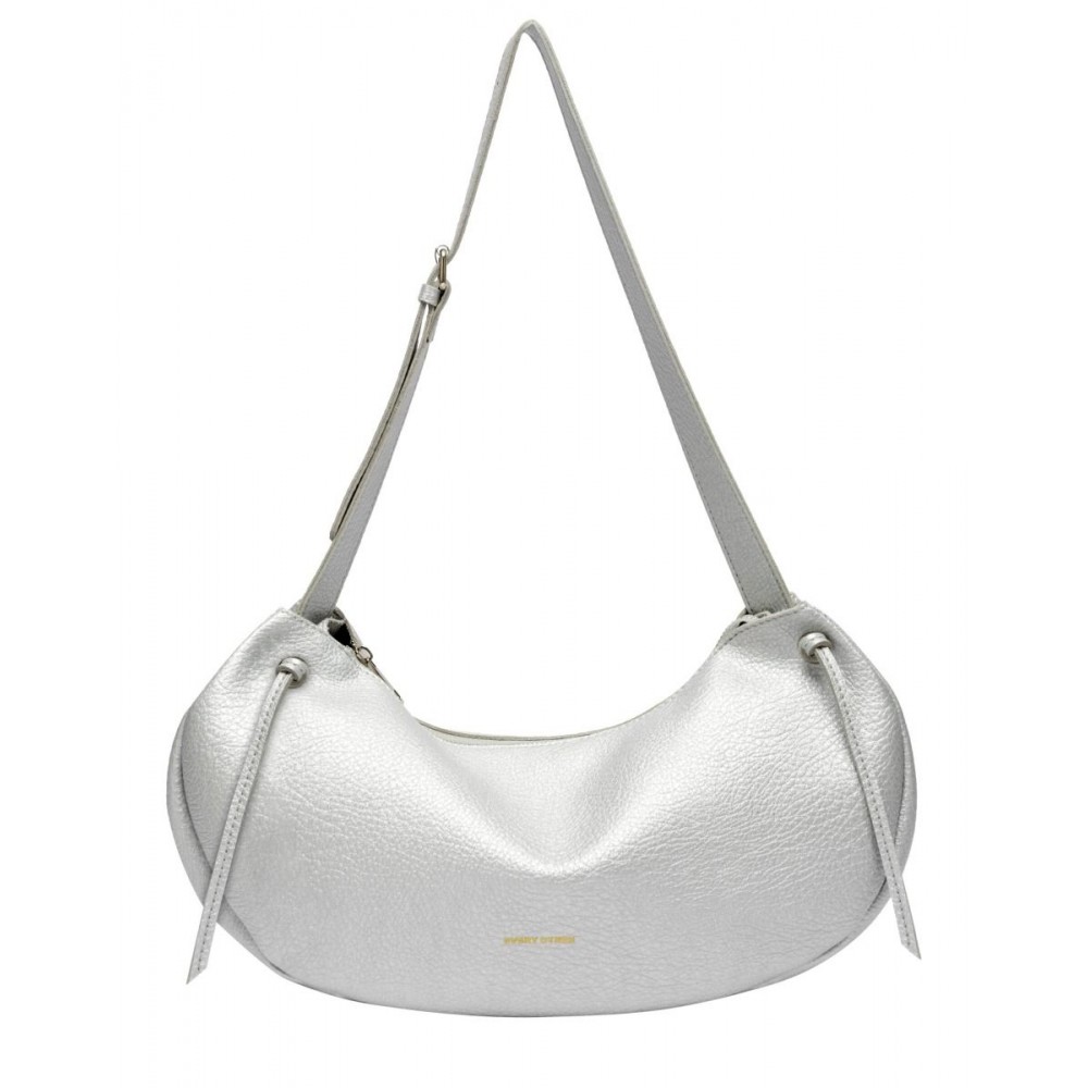 Every Other Single Strap Slouch Shoulder Bag in Silver