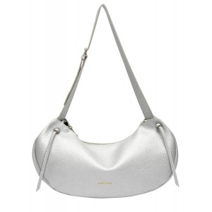 Every Other Single Strap Slouch Shoulder Bag in Silver