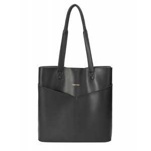 Every Other Twin Pocket Tall Tote Bag in Black