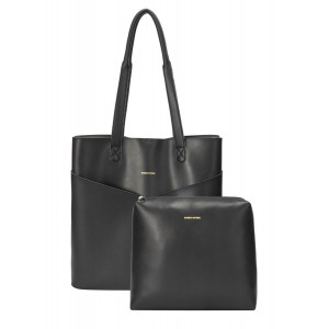 Every Other Twin Pocket Tall Tote Bag in Black