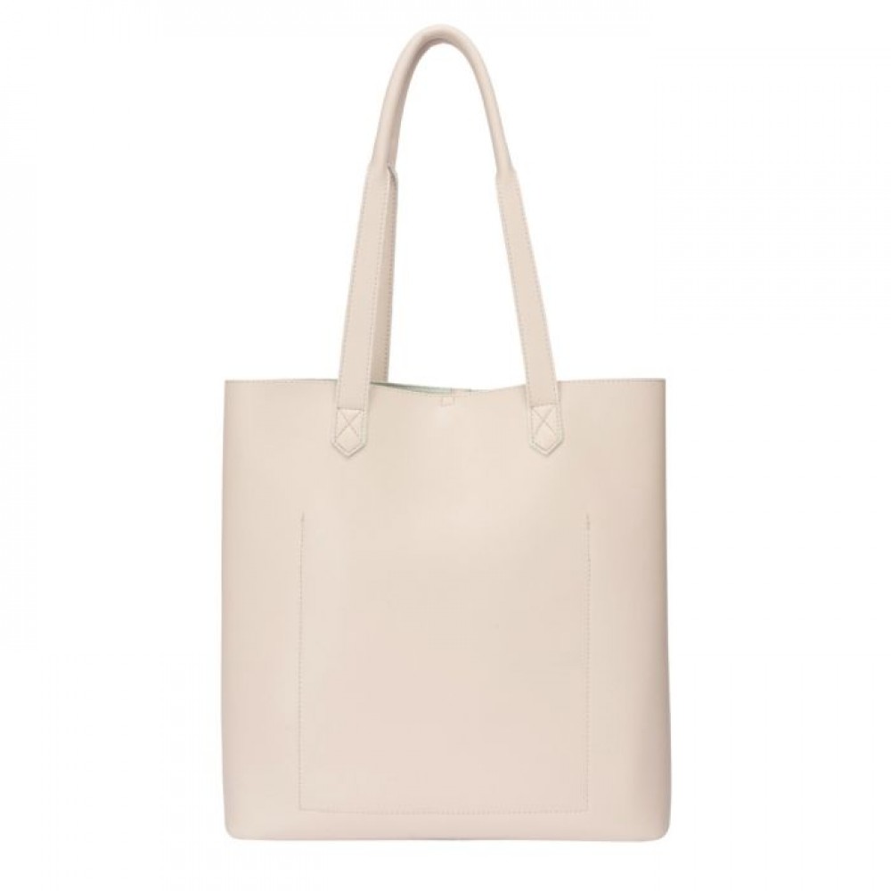 Every Other Twin Pocket Tall Tote Bag in Taupe