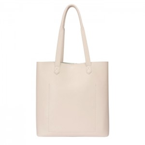 Every Other Twin Pocket Tall Tote Bag in Taupe