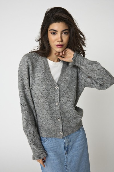 LETTY L/S V-NECK STRUC CARDI