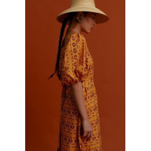 KALAMOTI Maxi Dress (Pyrgousika brown/orange)