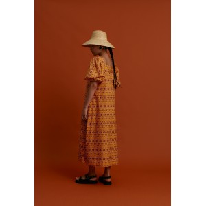 KALAMOTI Maxi Dress (Pyrgousika brown/orange)