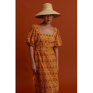 KALAMOTI Maxi Dress (Pyrgousika brown/orange)